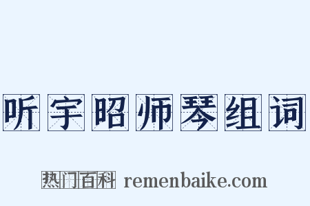 听宇昭师琴组词是什么意思的图片